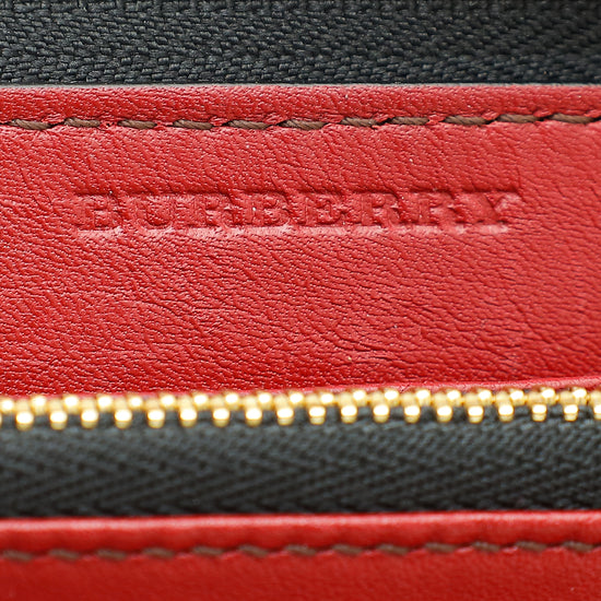 Burberry Red Zip Around Large Wallet