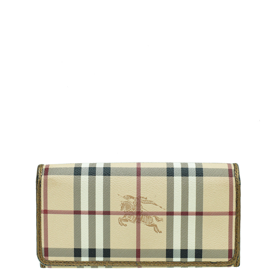 Burberry Bicolor Haymarket Flap Wallet-Burberry-THE CLOSET