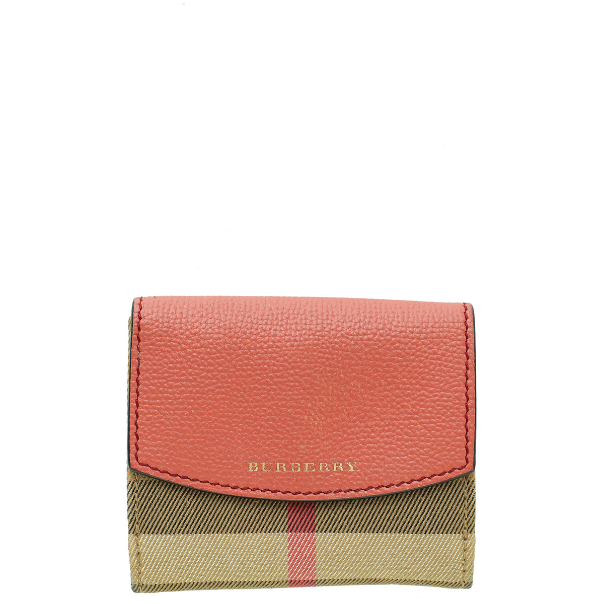 Burberry Old Rose House Check French Wallet