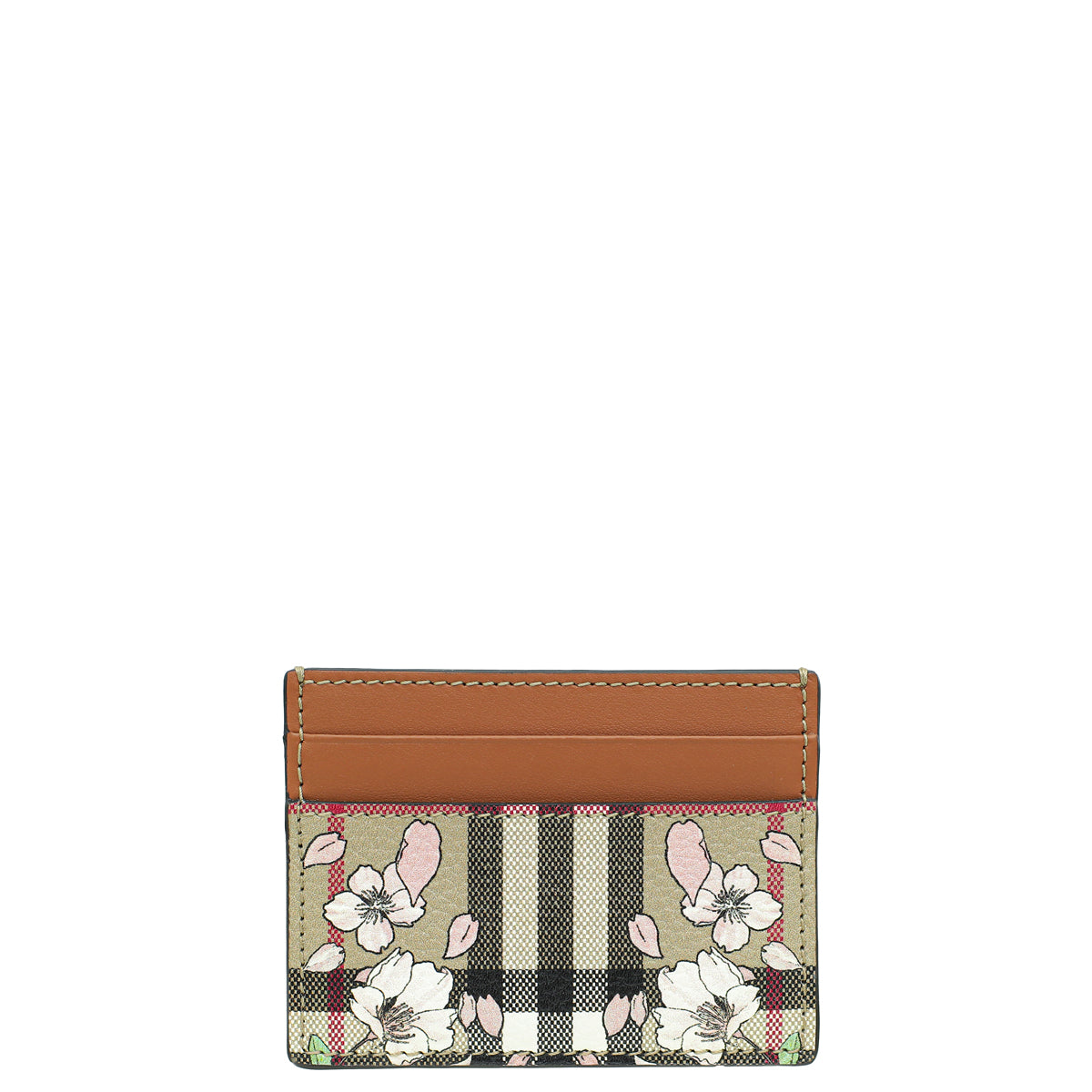 Burberry Bicolor Floral Check Card Holder-Burberry-THE CLOSET