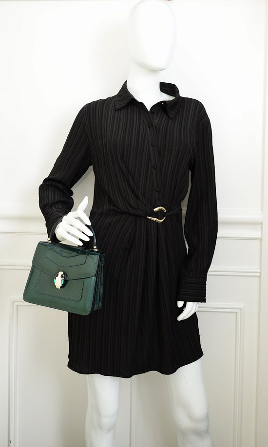 Bvlgari Emerald Green Serpenti Forever Top Handle Small Bag