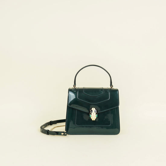 Bvlgari Emerald Green Serpenti Forever Top Handle Small Bag