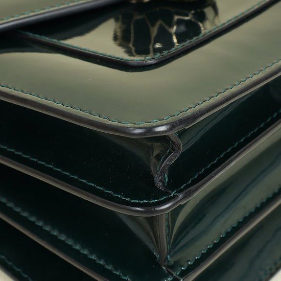 Bvlgari Emerald Green Serpenti Forever Top Handle Small Bag