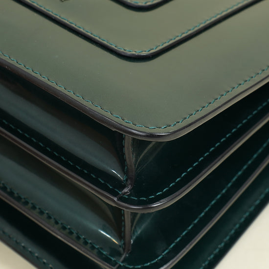 Bvlgari Emerald Green Serpenti Forever Top Handle Small Bag