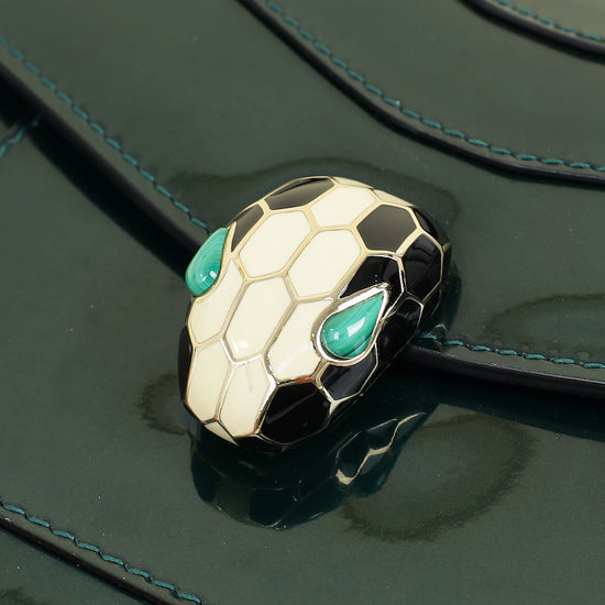 Bvlgari Emerald Green Serpenti Forever Top Handle Small Bag