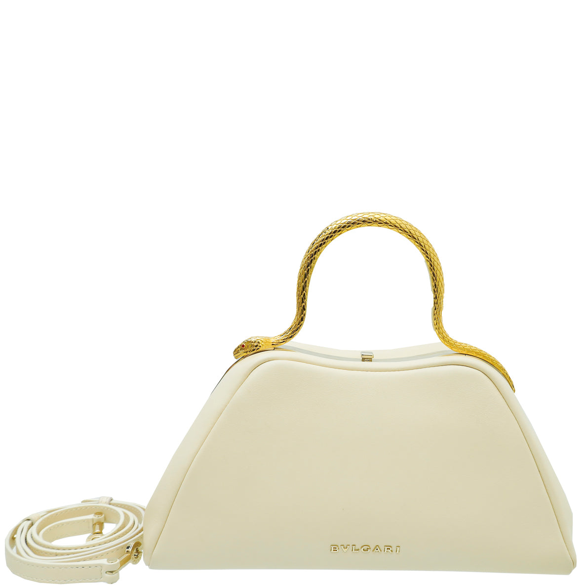 Bvlgari Ivory Serpentine Small Top Handle Bag-Bvlgari-THE CLOSET