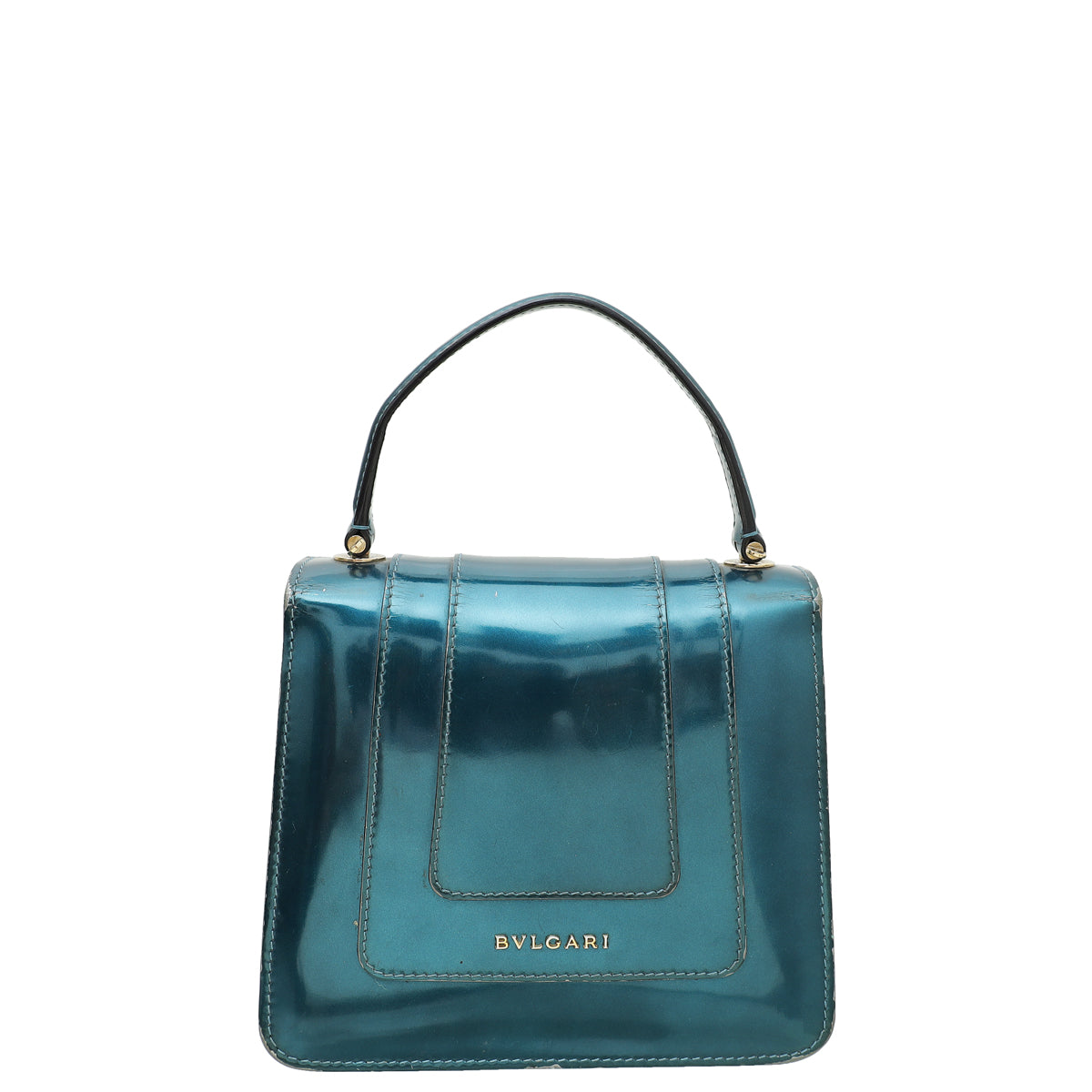 Load image into Gallery viewer, Bvlgari Blue Teal Serpenti Forever Top Handle Small Bag
