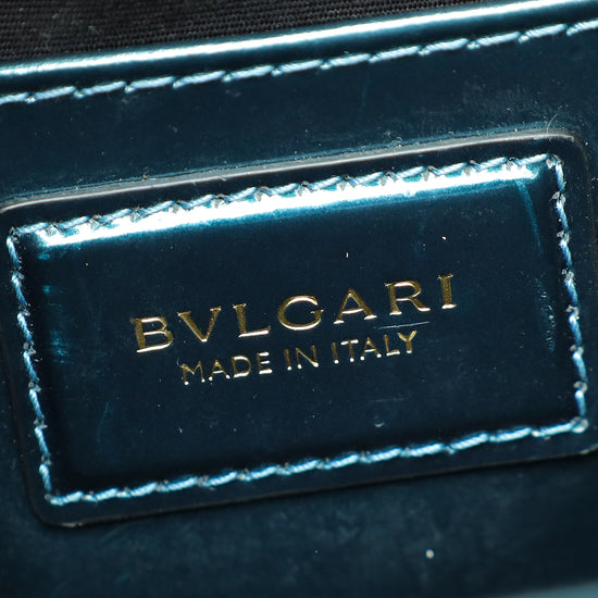 Bvlgari Patent Teal Serpenti Forever Shoulder Bag