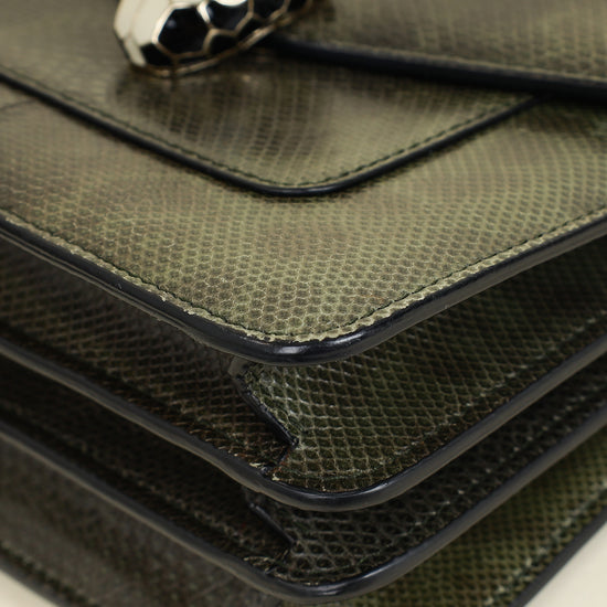 Bvlgari Dark Olive Karung Serpenti Forever Top Handle Small Bag-Bvlgari-THE CLOSET