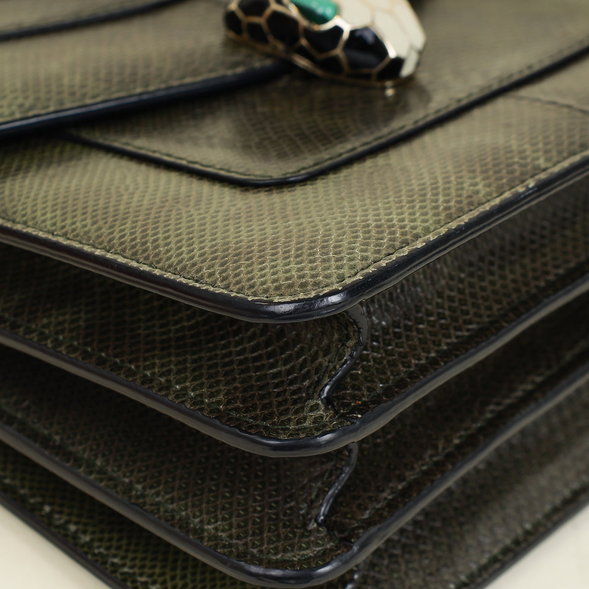 Bvlgari Dark Olive Karung Serpenti Forever Top Handle Small Bag-Bvlgari-THE CLOSET