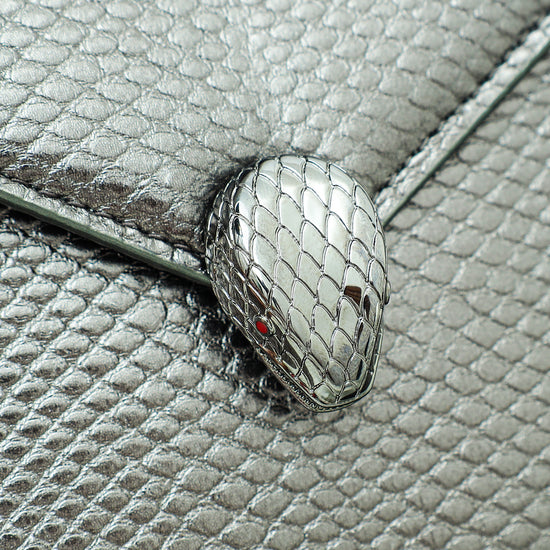 Bvlgari Metallic Grey Karung Serpenti Forever Multichain Shoulder Bag