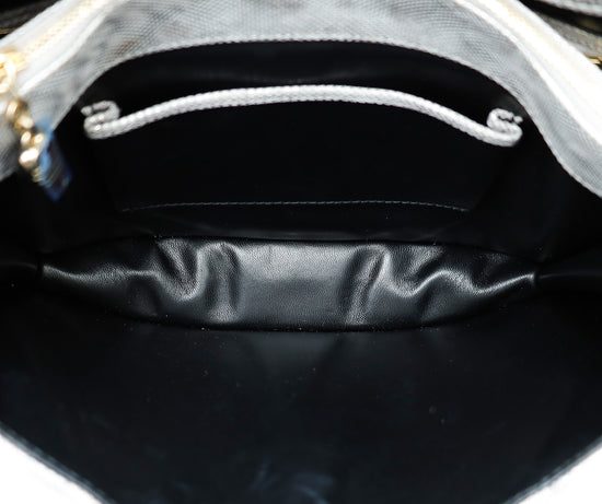 Bvlgari Serpenti Metallic Grey Karung Forever Medium Shoulder Bag