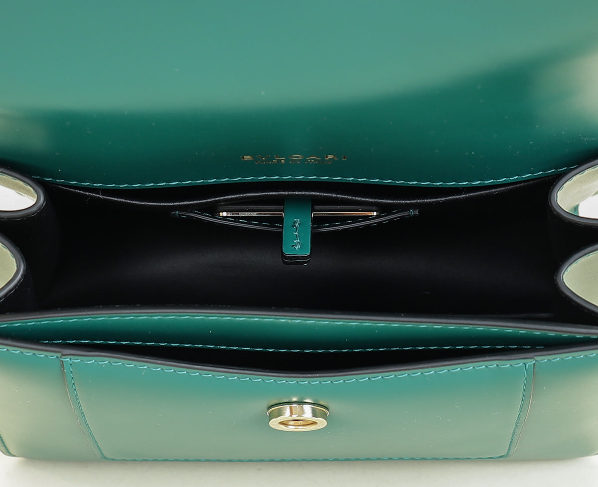 Bvlgari Green Serpenti Forever Medium Top Handle Bag