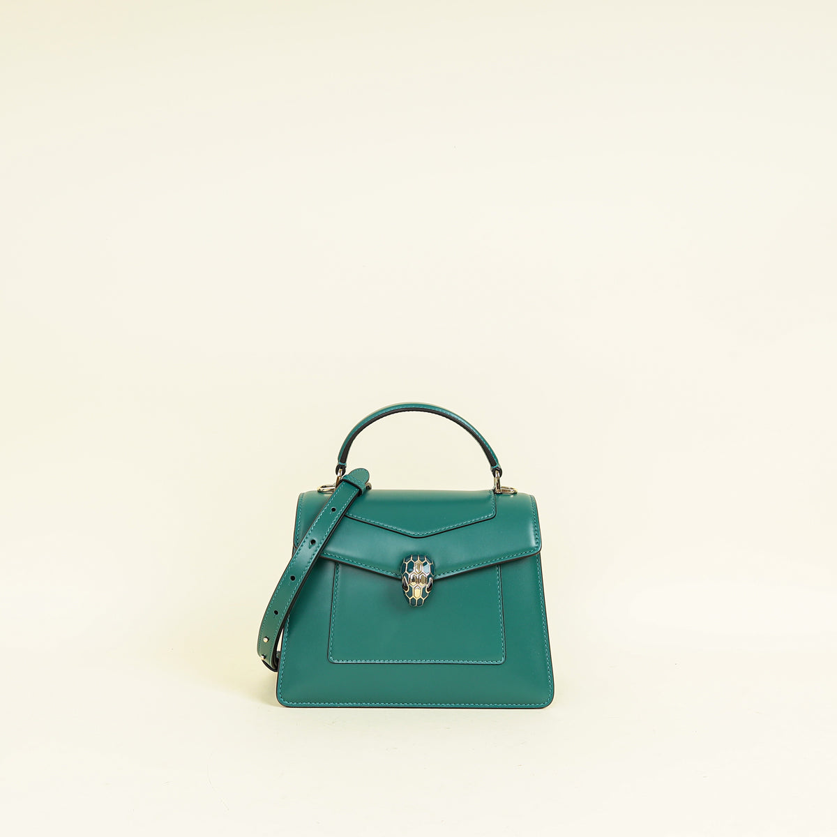 Bvlgari Green Serpenti Forever Medium Top Handle Bag