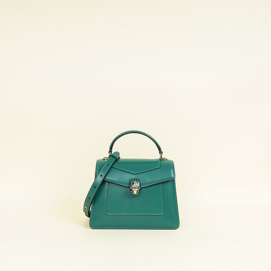 Bvlgari Green Serpenti Forever Medium Top Handle Bag