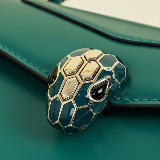 Bvlgari Green Serpenti Forever Medium Top Handle Bag