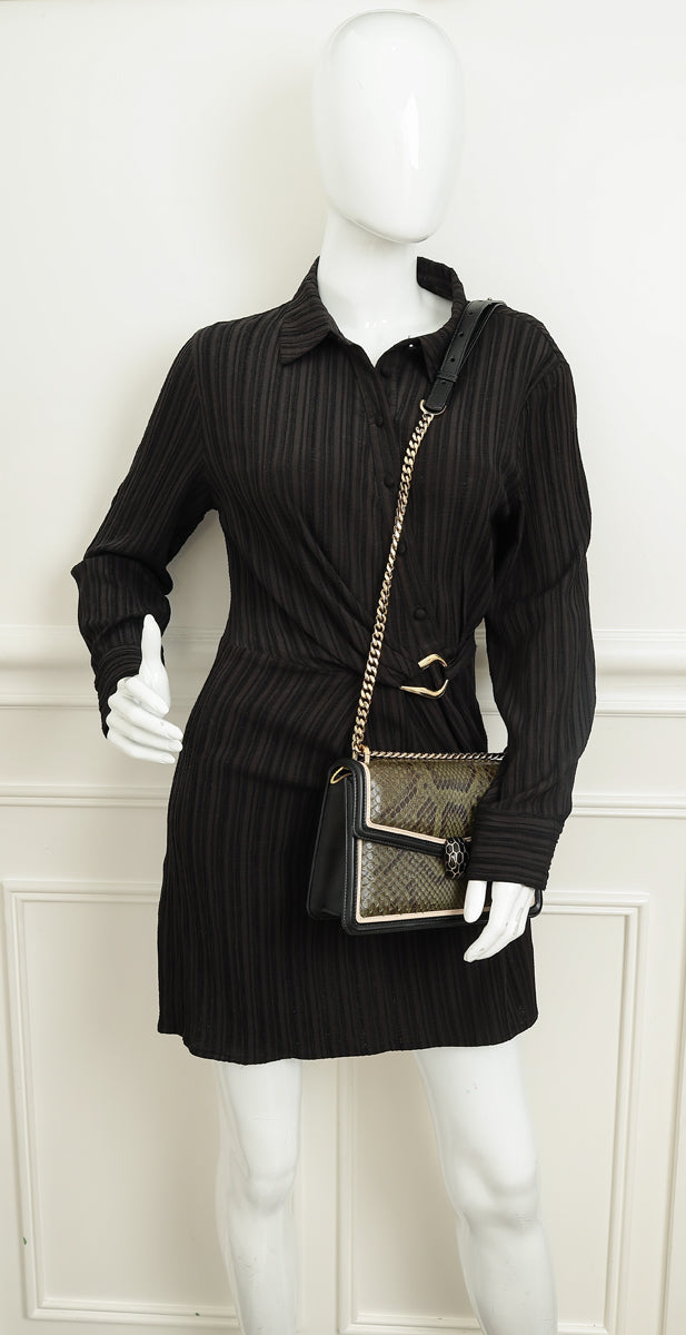 Bvlgari Bicolor Diamond Blast Serpenti Forever Flap Bag-Bvlgari-THE CLOSET