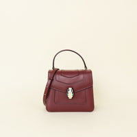 Bvlgari Burgundy Serpenti Forever Top Handle Shoulder Bag