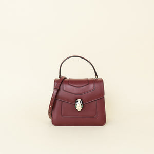 Bvlgari Burgundy Serpenti Forever Top Handle Shoulder Bag