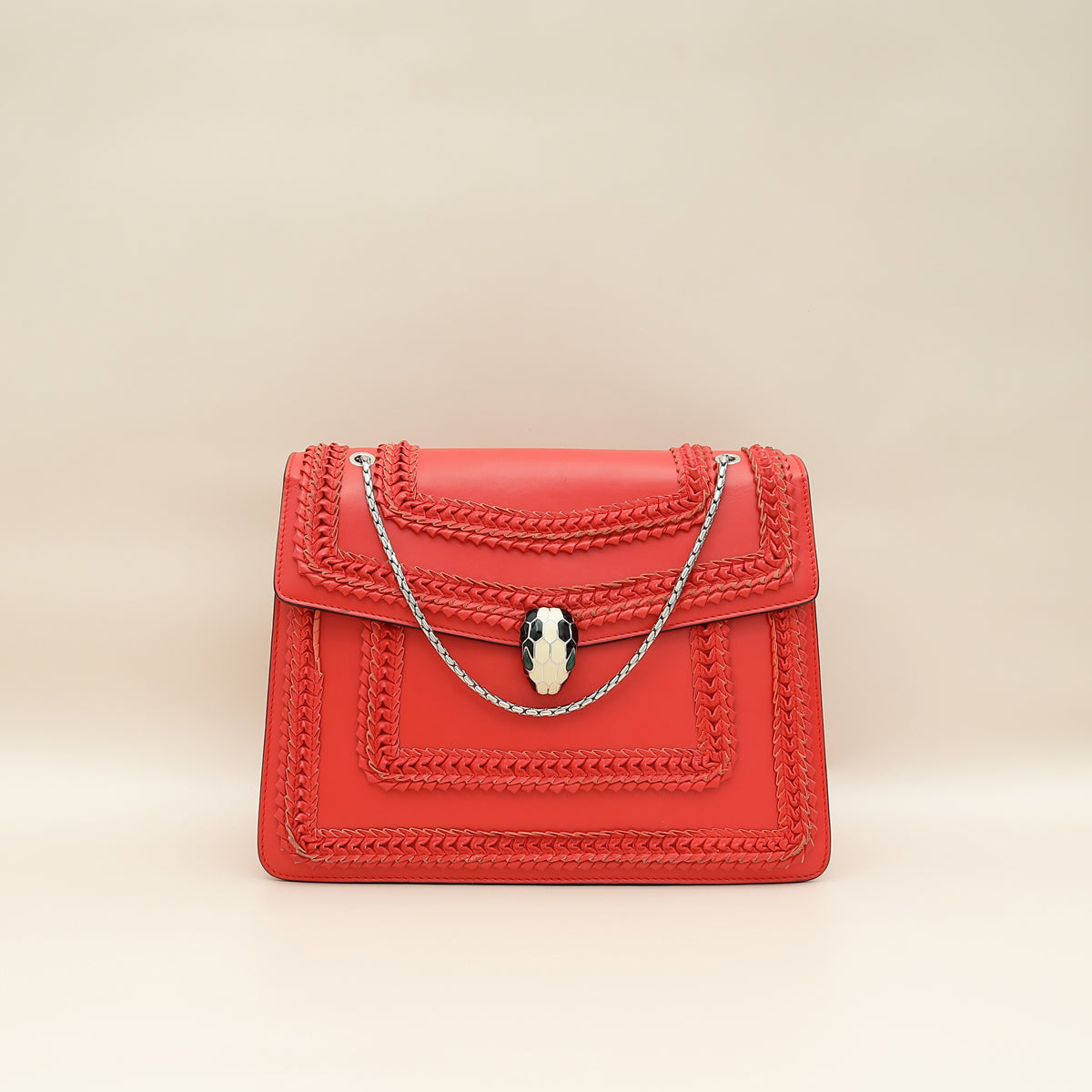 Bvlgari Red Serpenti Forever Large Shoulder Bag
