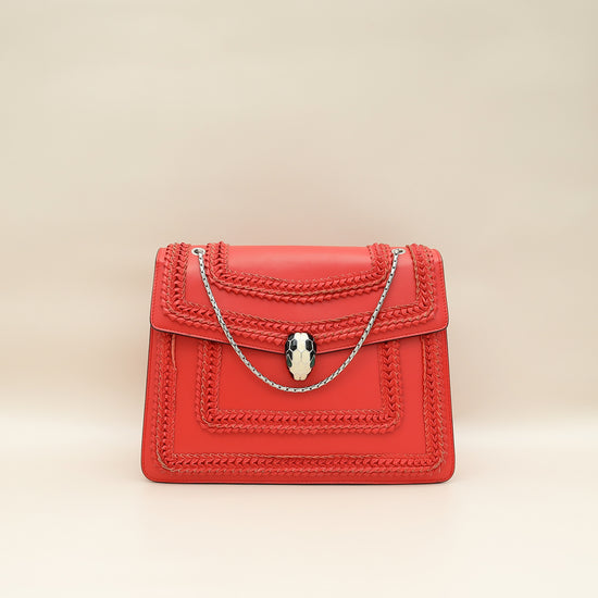 Bvlgari Red Serpenti Forever Large Shoulder Bag