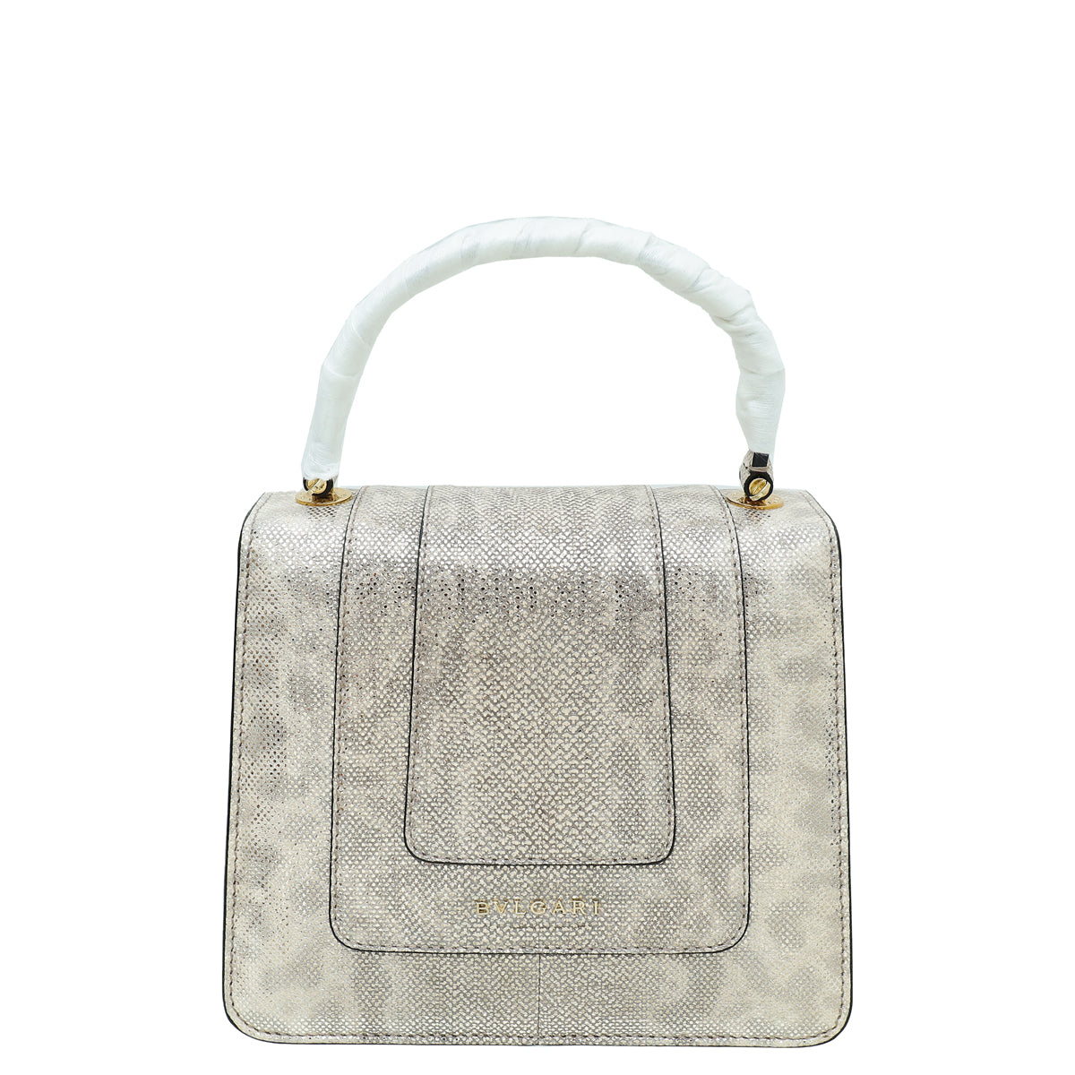 Bvlgari Metallic Beige Karung Serpenti Forever Small Top Handle Bag-Bvlgari-THE CLOSET