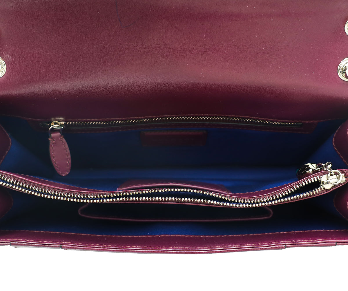 Bvlgari Violet Serpenti Forever Flap Medium Shoulder Bag