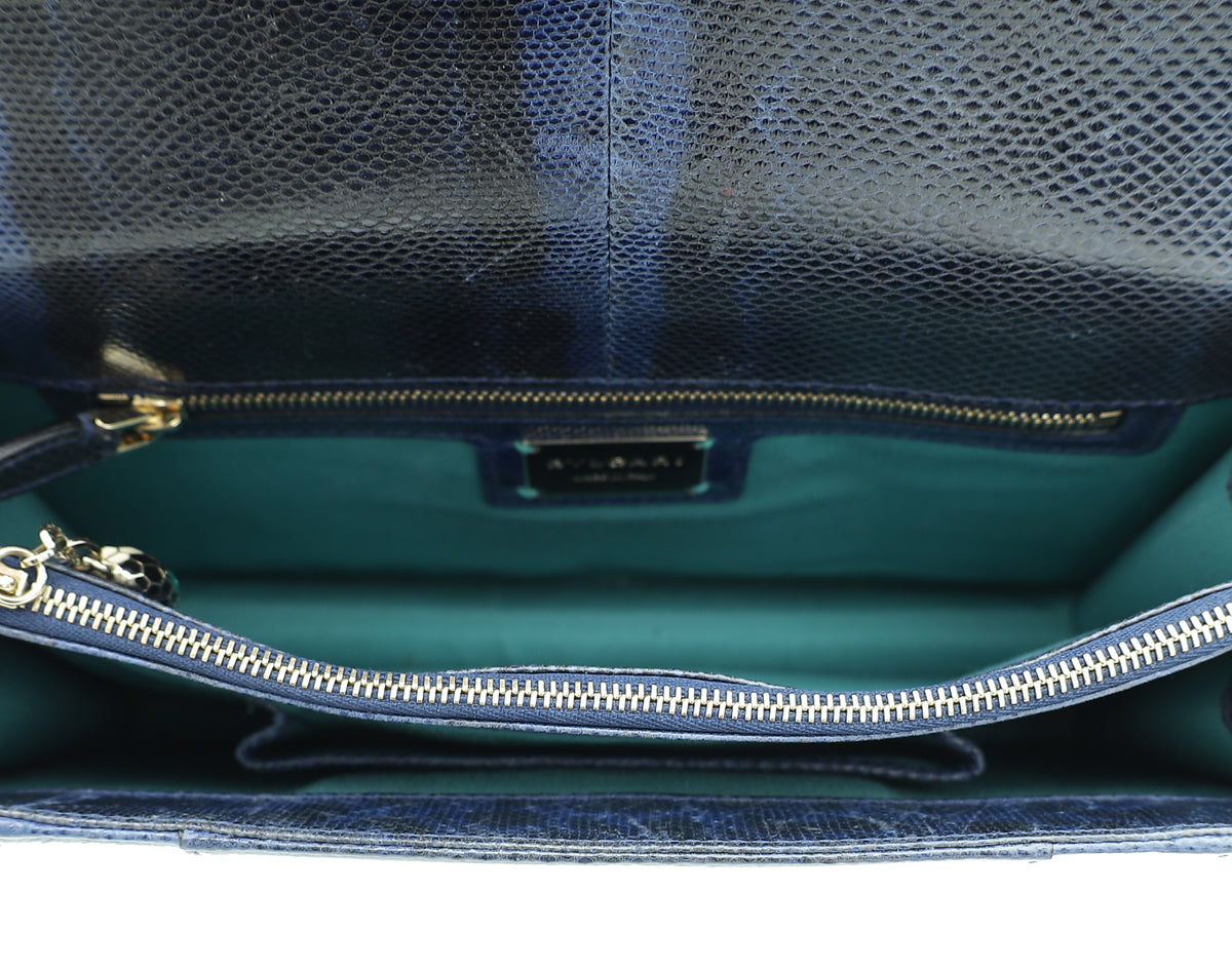 Bvlgari Navy Blue Karung Serpenti Forever Shoulder Bag