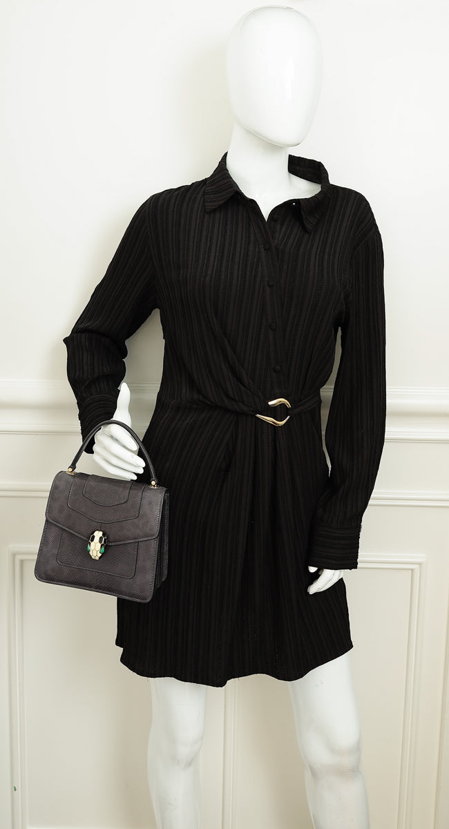 Bvlgari Grey Serpenti Forever Karung Top Handle Bag-Bvlgari-THE CLOSET