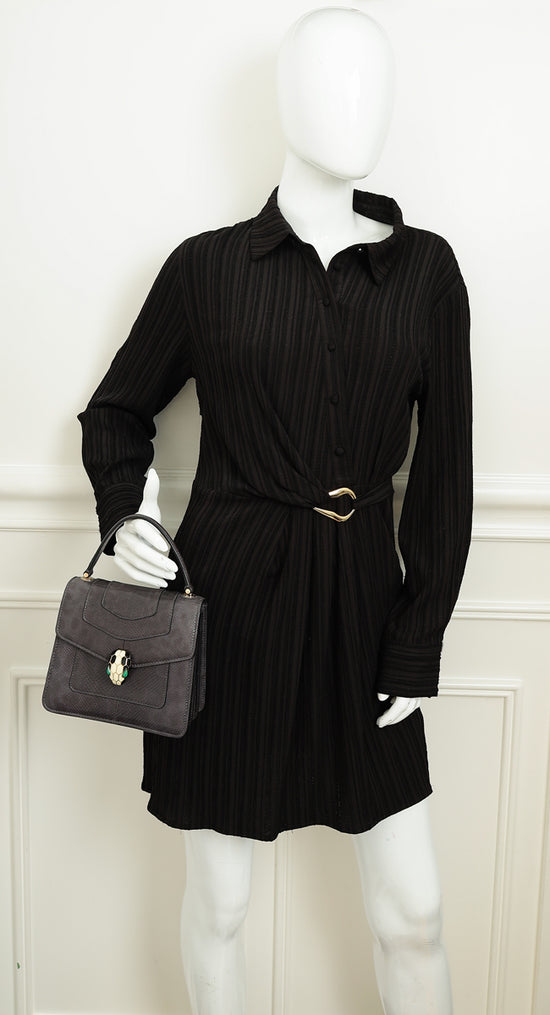 Bvlgari Grey Serpenti Forever Karung Top Handle Bag-Bvlgari-THE CLOSET