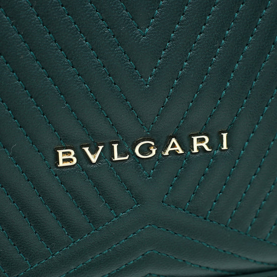 Bvlgari Forest Emerald Serpenti Diamond Blast Medium Flap Bag