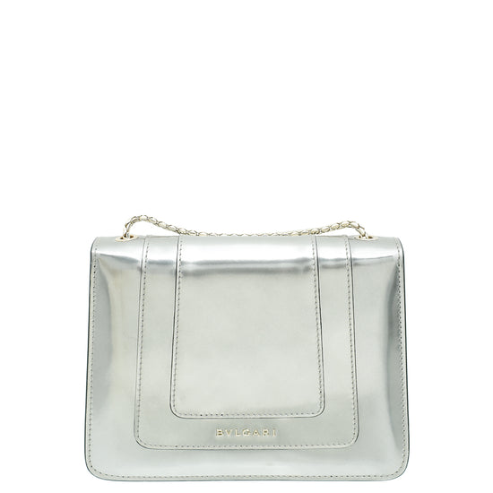 Bvlgari Silver Grey Serpenti Forever Small Crossbody Bag