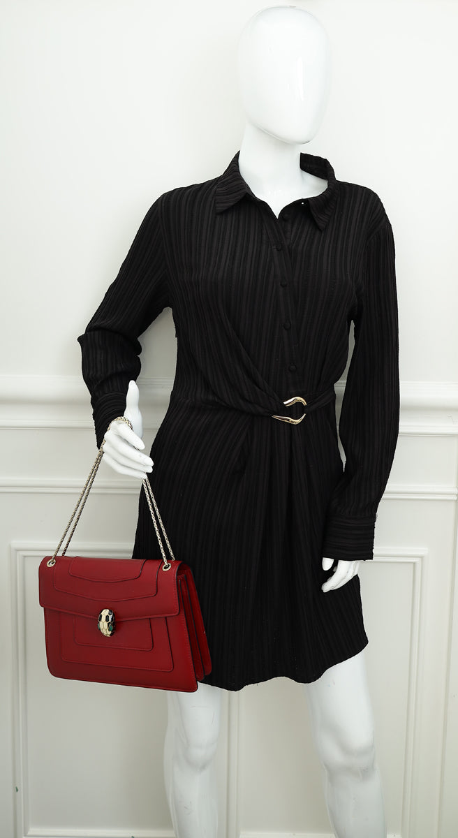 Bvlgari Dark Red Serpenti Forever Flap Shoulder Bag-Bvlgari-THE CLOSET