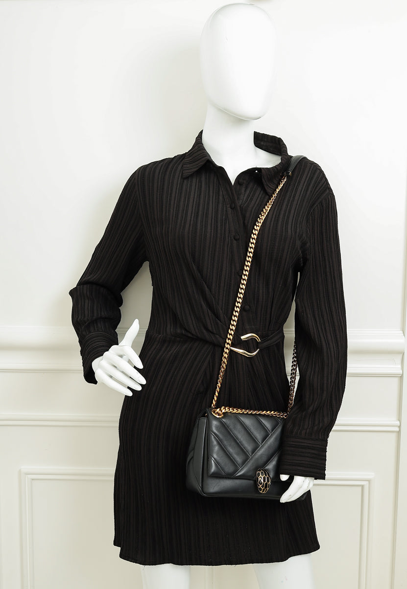 Bvlgari Black Serpenti Cabochon Small Shoulder Bag-Bvlgari-THE CLOSET