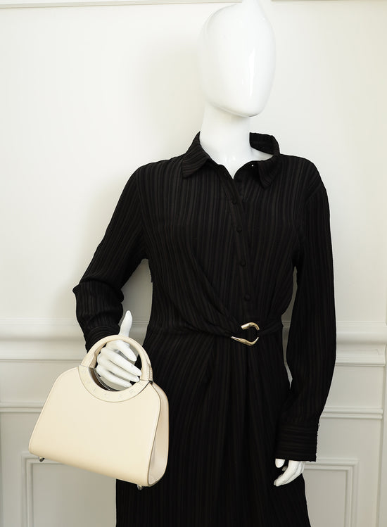 Bvlgari Ivory Bvlgari Roma Small Top Handle Bag