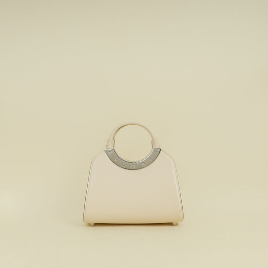 Bvlgari Ivory Bvlgari Roma Small Top Handle Bag