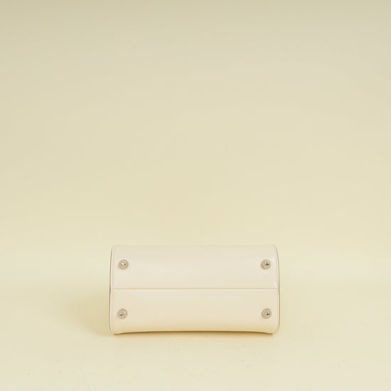 Bvlgari Ivory Bvlgari Roma Small Top Handle Bag