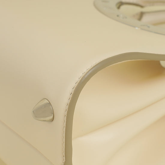 Bvlgari Ivory Bvlgari Roma Small Top Handle Bag