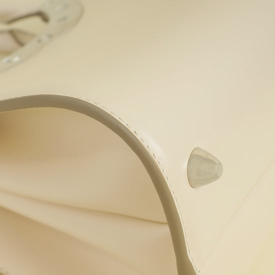 Bvlgari Ivory Bvlgari Roma Small Top Handle Bag