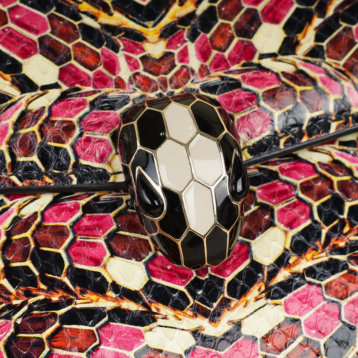 Bvlgari Pink Multicolor L.E Serpenti Forever Python Flap Bag-Bvlgari-THE CLOSET