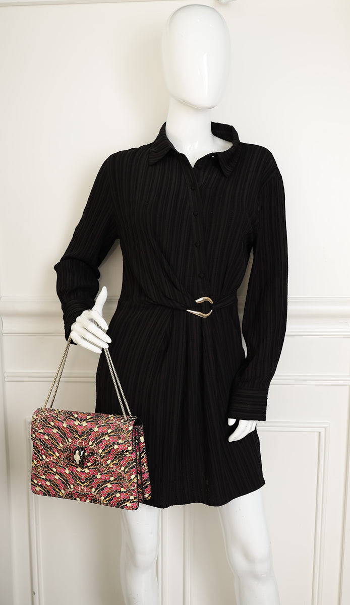 Bvlgari Pink Multicolor L.E Serpenti Forever Python Flap Bag-Bvlgari-THE CLOSET