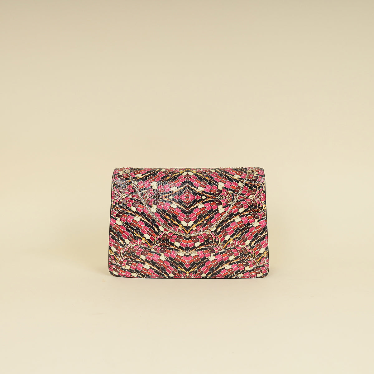 Bvlgari Pink Multicolor L.E Serpenti Forever Python Flap Bag-Bvlgari-THE CLOSET