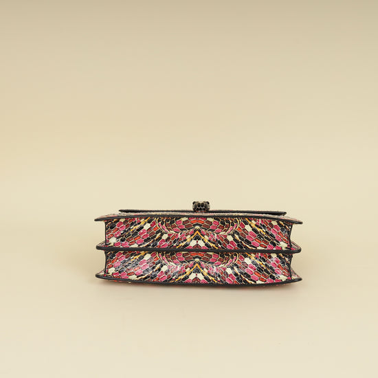 Bvlgari Pink Multicolor L.E Serpenti Forever Python Flap Bag-Bvlgari-THE CLOSET