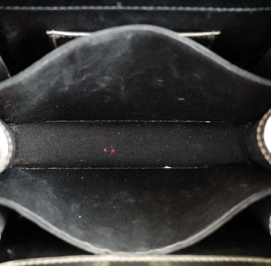 Bvlgari Metallic Grey Serpenti Forever Top Handle Small Bag