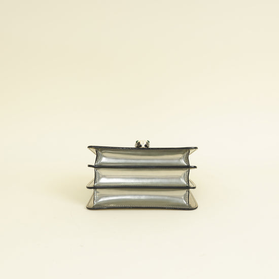 Bvlgari Metallic Grey Serpenti Forever Top Handle Small Bag