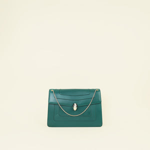 Bvlgari Green Serpenti Forever Flap Shoulder Bag