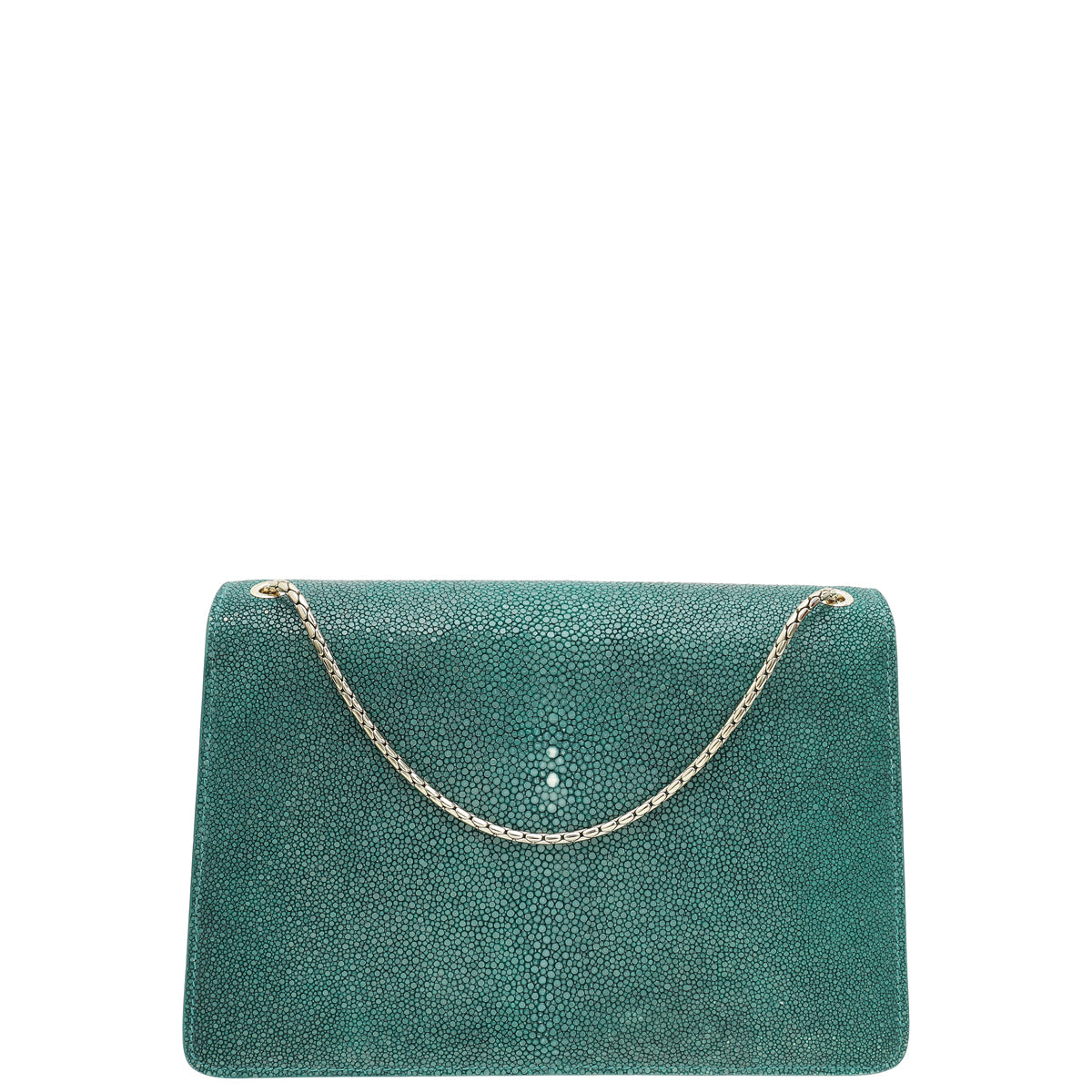 Bvlgari Emerald Green Stingray Galuchat Serpenti Forever Medium Shoulder Bag