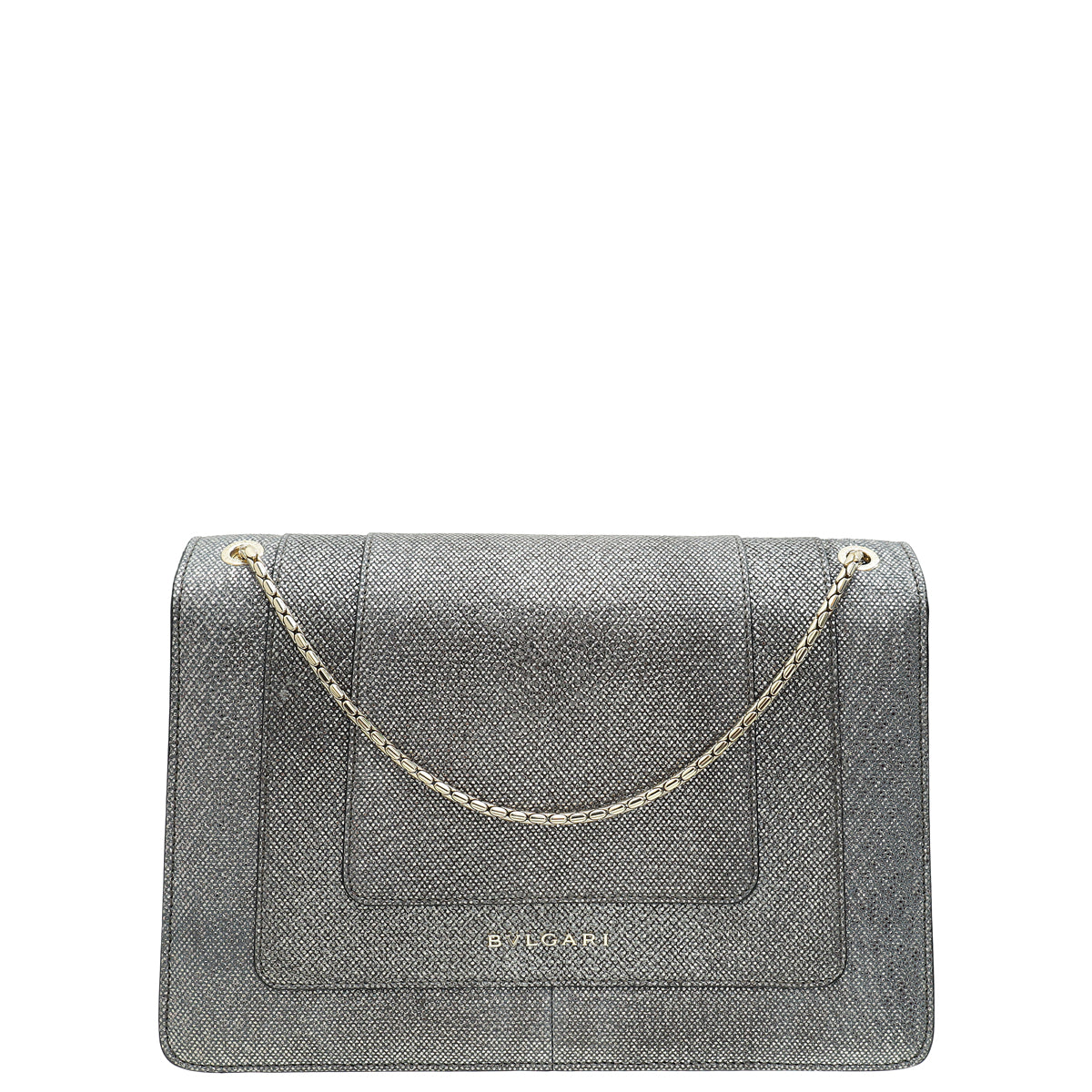 Bvlgari Metallic Grey Serpenti Forever Metallic Karung Shoulder Bag-Bvlgari-THE CLOSET
