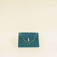 Bvlgari Teal Serpenti Forever Flap Shoulder Bag
