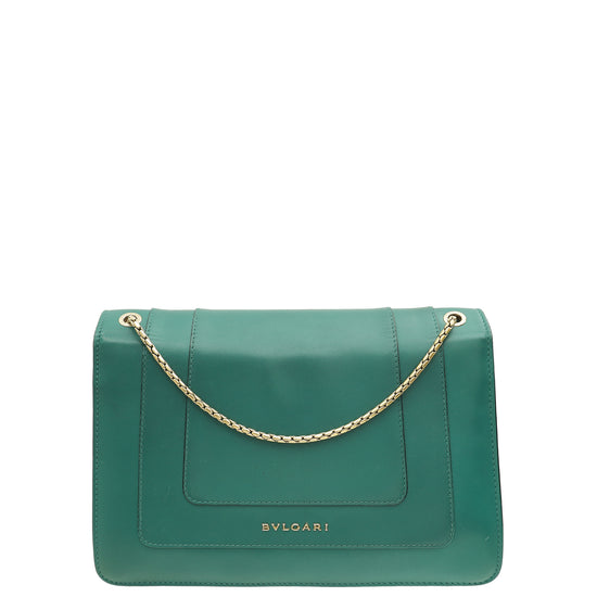 Bvlgari Emerald Green Serpenti Forever Medium Shoulder Bag